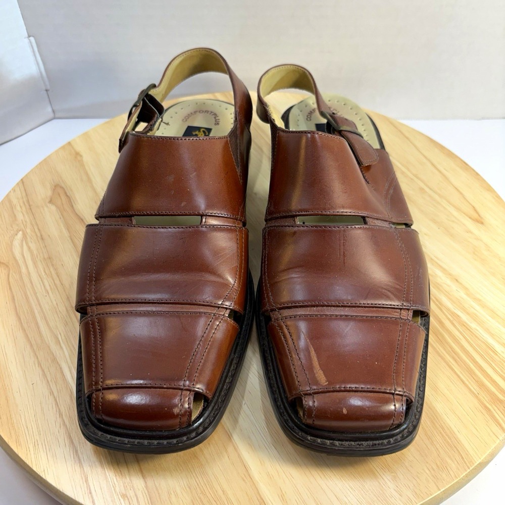 Stacy Adams Comfort Plus Mens Brown Leather Slingback Dress Sandals 8M M23362 03